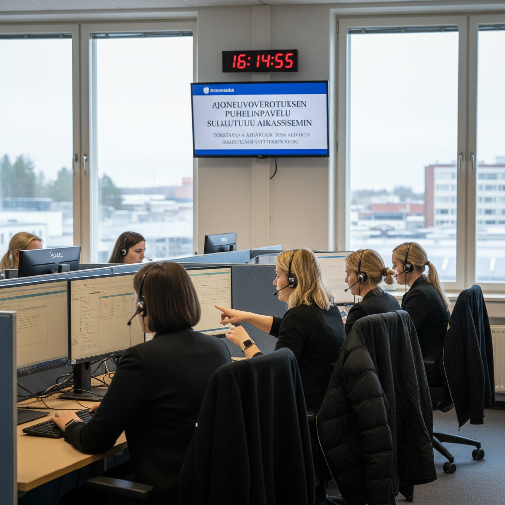 Ajoneuvoverotuksen puhelinpalvelu sulkeutuu aikaisemmin kesäkuussa