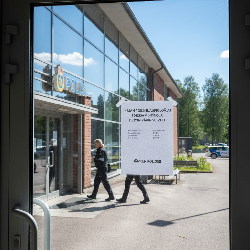 Hämeen poliisiasemien aukioloajoissa kesäpoikkeuksia Forssassa ja Heinolassa