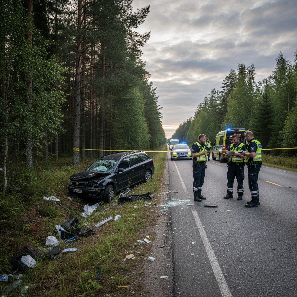 Henkilöautoilija menehtyi ulosajossa Pöytyällä