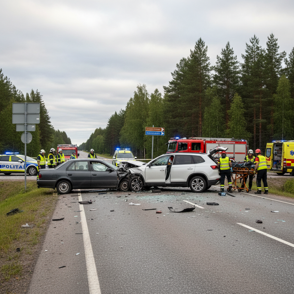 Henkilöautojen törmäys johti kuolemaan Ilomantsissa