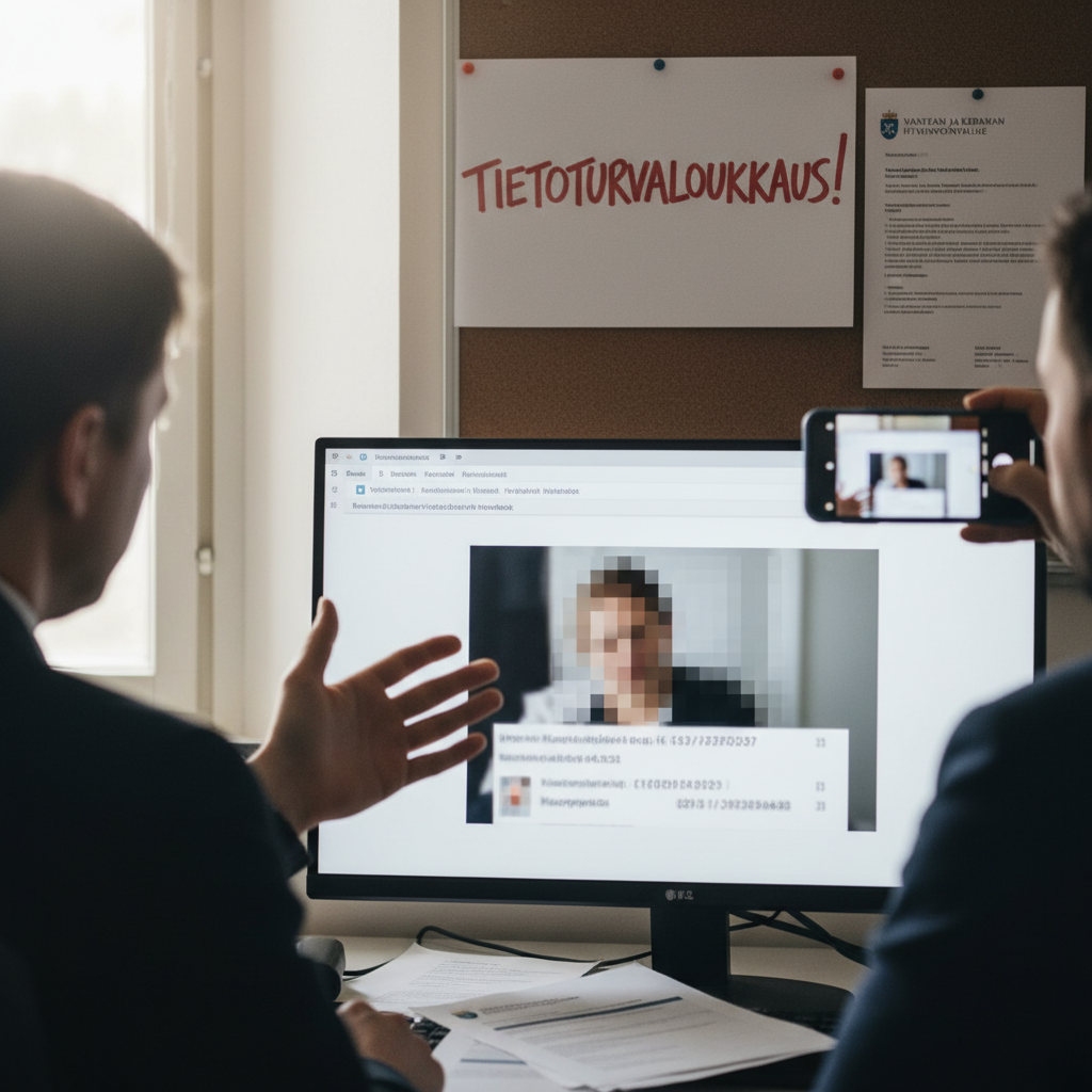 Henkilötietoja päätyi hyvinvointialueen tiedotteen kuvituskuvaan