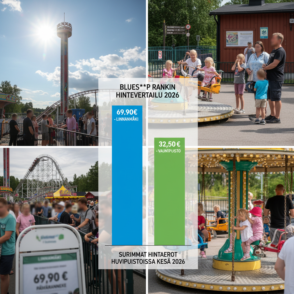 Huvipuistojen hinnoissa suuria eroja kesällä 2026