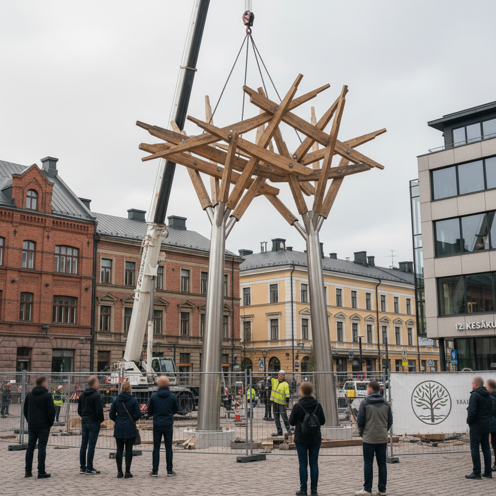 Joensuun keskustaan nousee uusi metsäteemainen taideteos