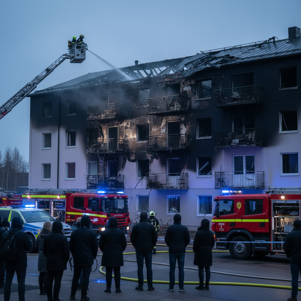 Kerrostaloasunto tuhoutui tulipalossa Vantaan Kivistössä