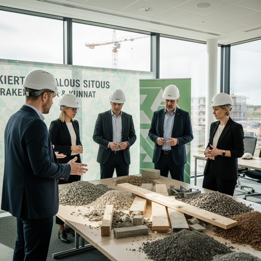 Kiertotaloussitoumus laajenee – rakennusala ja kunnat sitoutuvat uusiomateriaaleihin