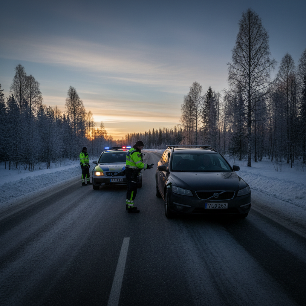 Kortiton kuljettaja jäi kiinni törkeästä rattijuopumuksesta Hyrynsalmella