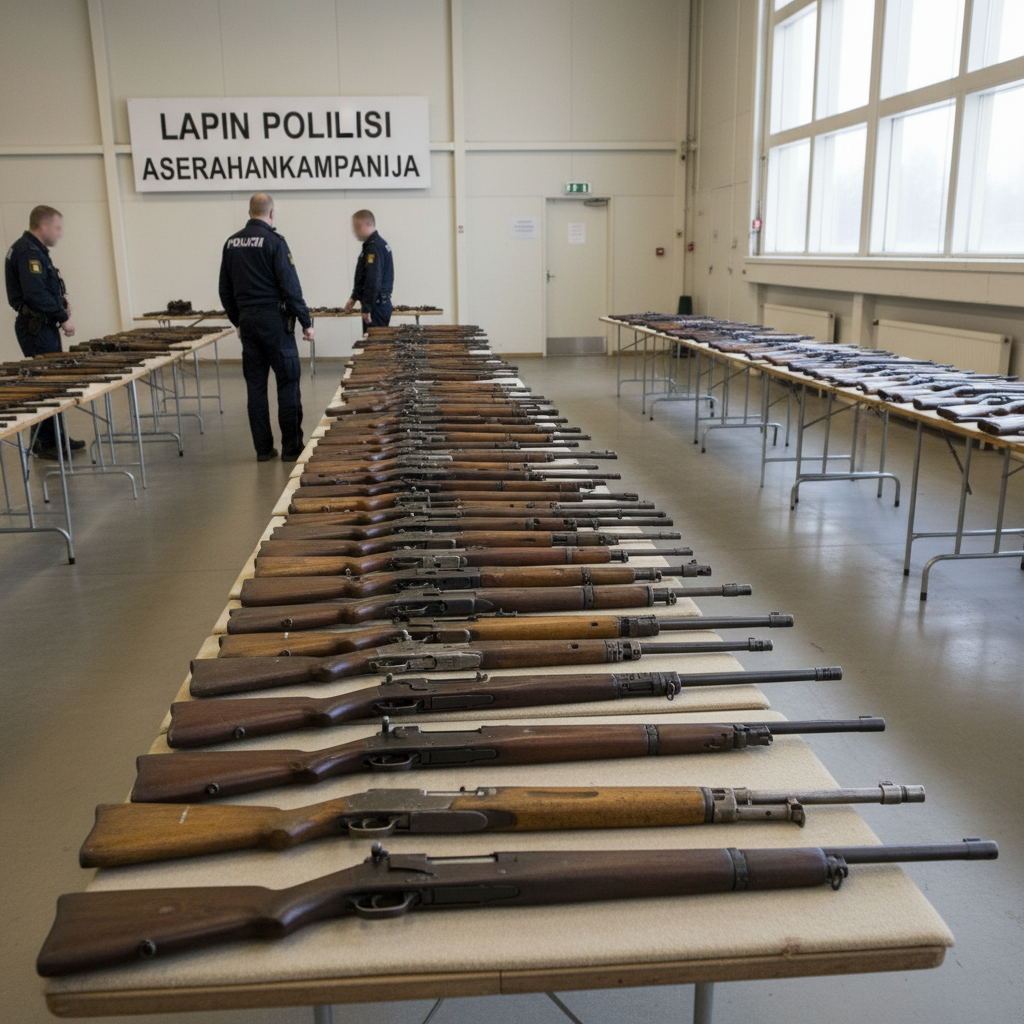 Lapin poliisille luovutettiin 45 asetta keräyskampanjan aikana