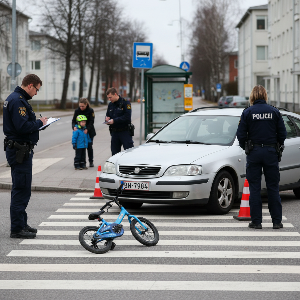 Lapsi jäi auton alle suojatiellä Porissa – poliisi tutkii liikennerikoksena