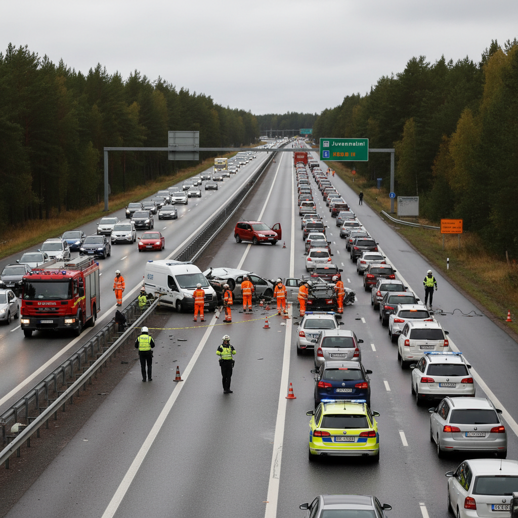Liikenneonnettomuus ruuhkauttaa Kehä 3:n Espoossa