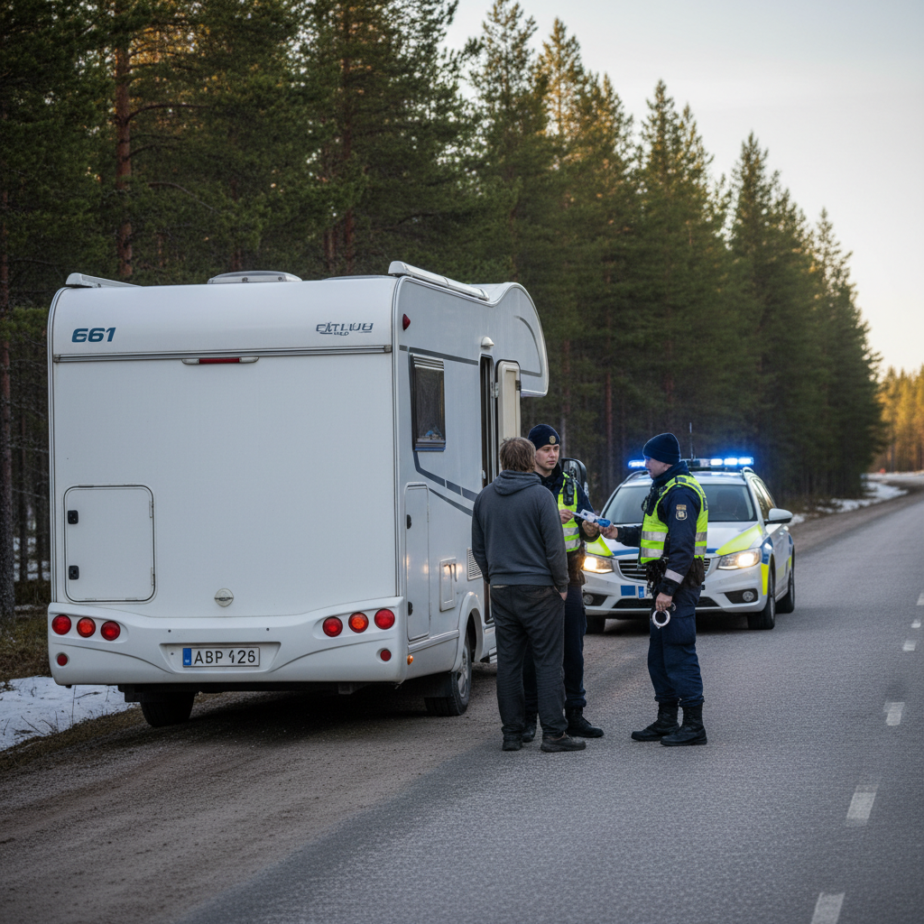 Matkailuauton kuljettaja jäi kiinni huumaantuneena Kuusamossa