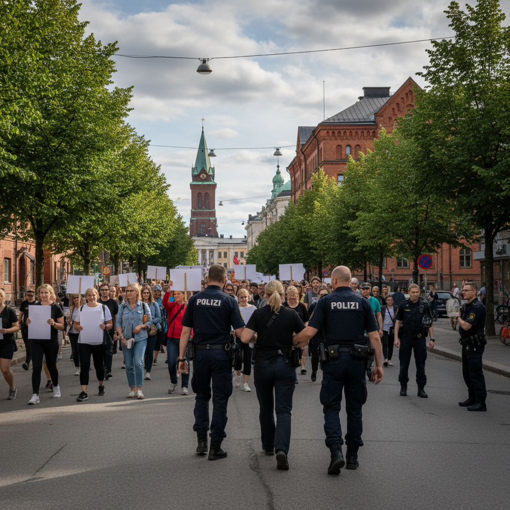Mielenosoitus sujui rauhallisesti Tampereella