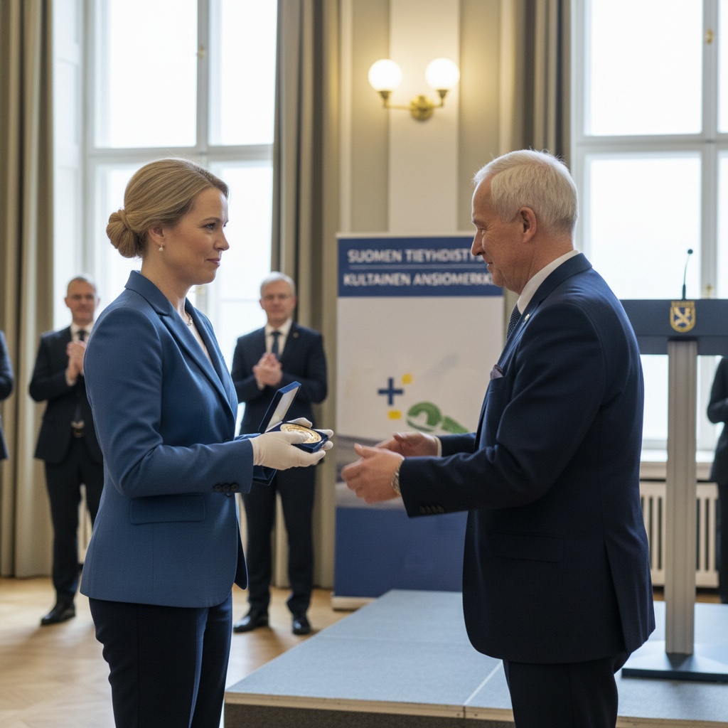 Ministeri Lulu Ranteelle myönnettiin tieliikenteen kultainen ansiomerkki