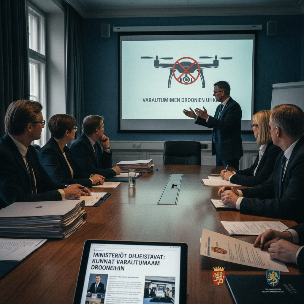 Ministeriöt ohjeistavat kuntia varautumaan droonien aiheuttamiin uhkiin