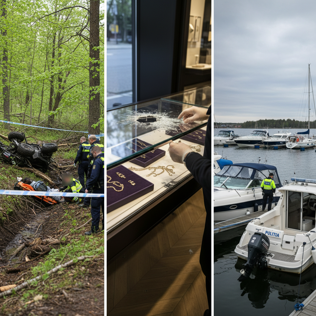 Mönkijäturma, koruvarkaus ja venemurtoja Länsi-Uudellamaalla