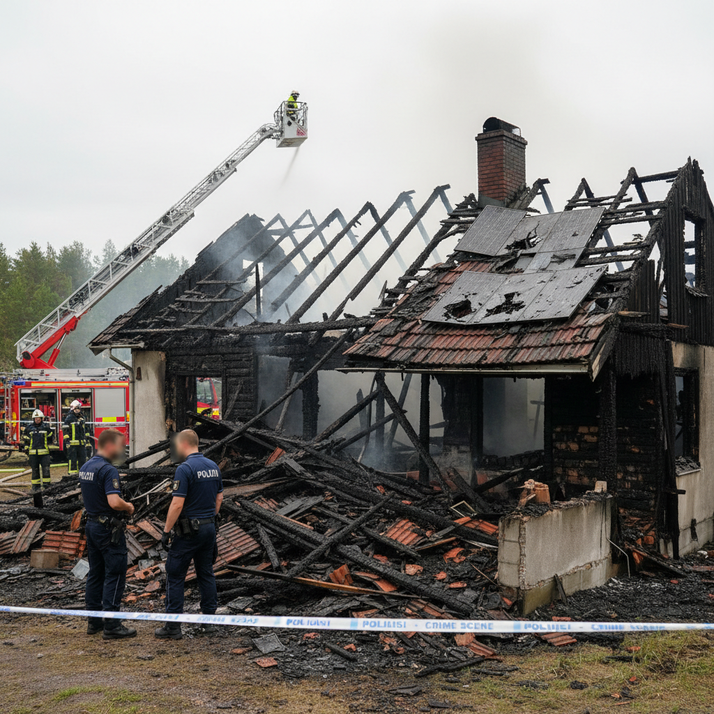 Omakotitalo tuhoutui palossa Espoossa – poliisi selvittää syttymissyytä