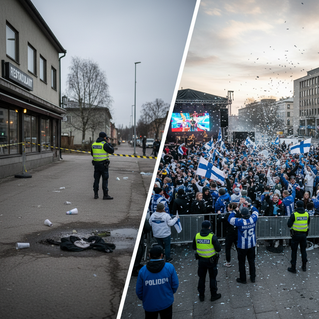 Pahoinpitely Muhoksella ja MM-kultahumua Oulun yössä