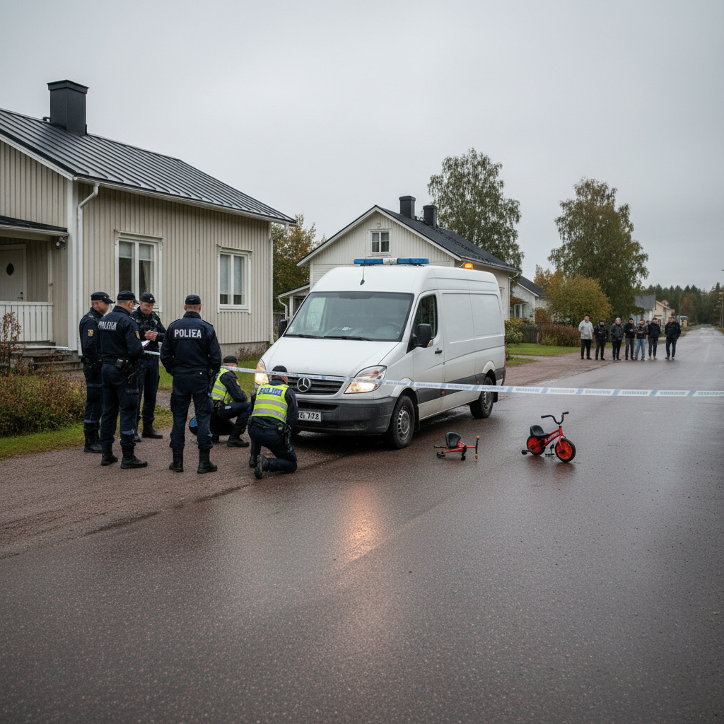 Pakettiauton alle jäänyt lapsi on kuollut Perhossa