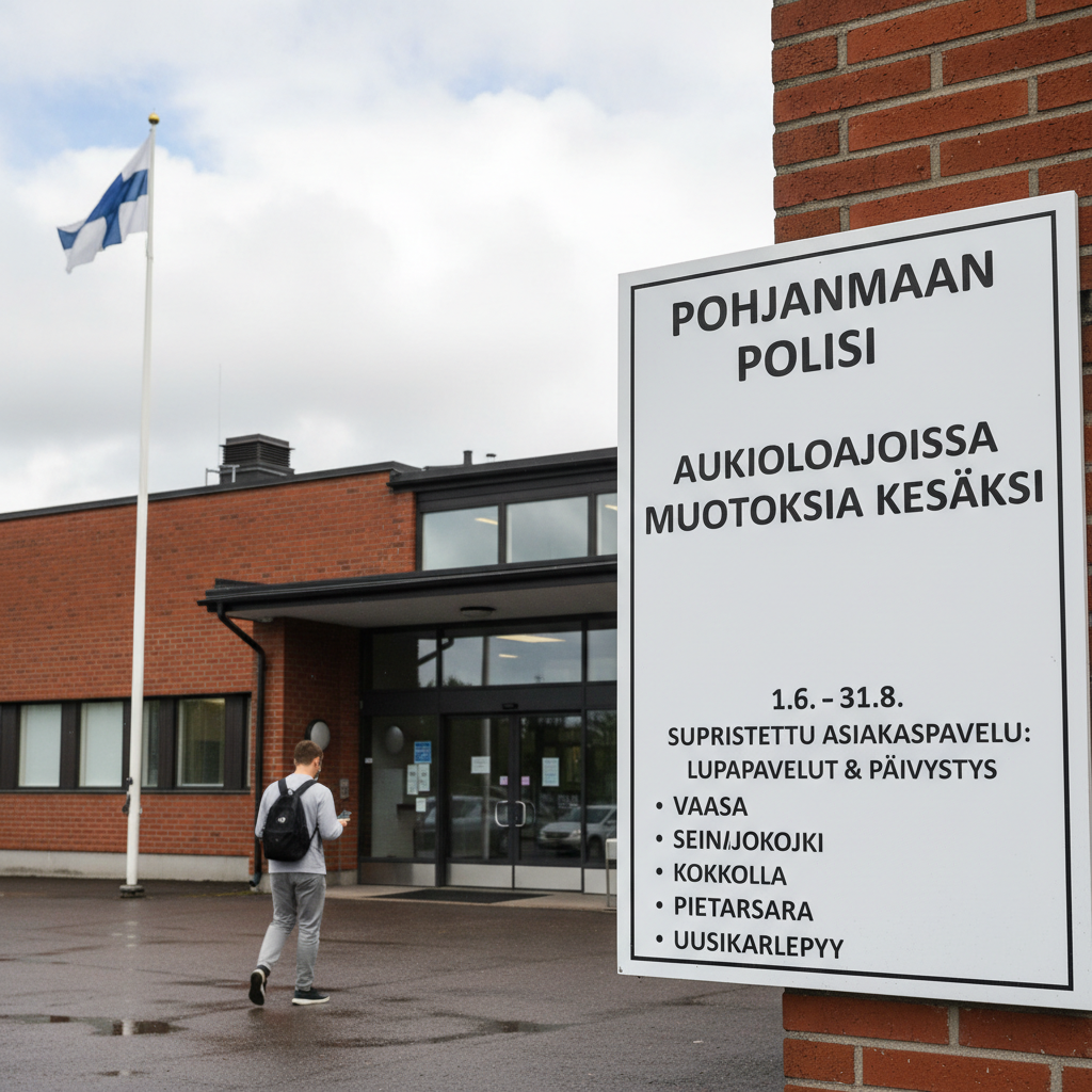 Pohjanmaan poliisin aukioloaikoihin muutoksia kesäksi
