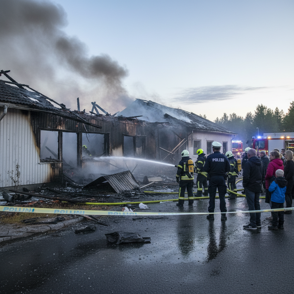 Poliisi epäilee rakennuspaloa Kemissä tahallaan sytytetyksi