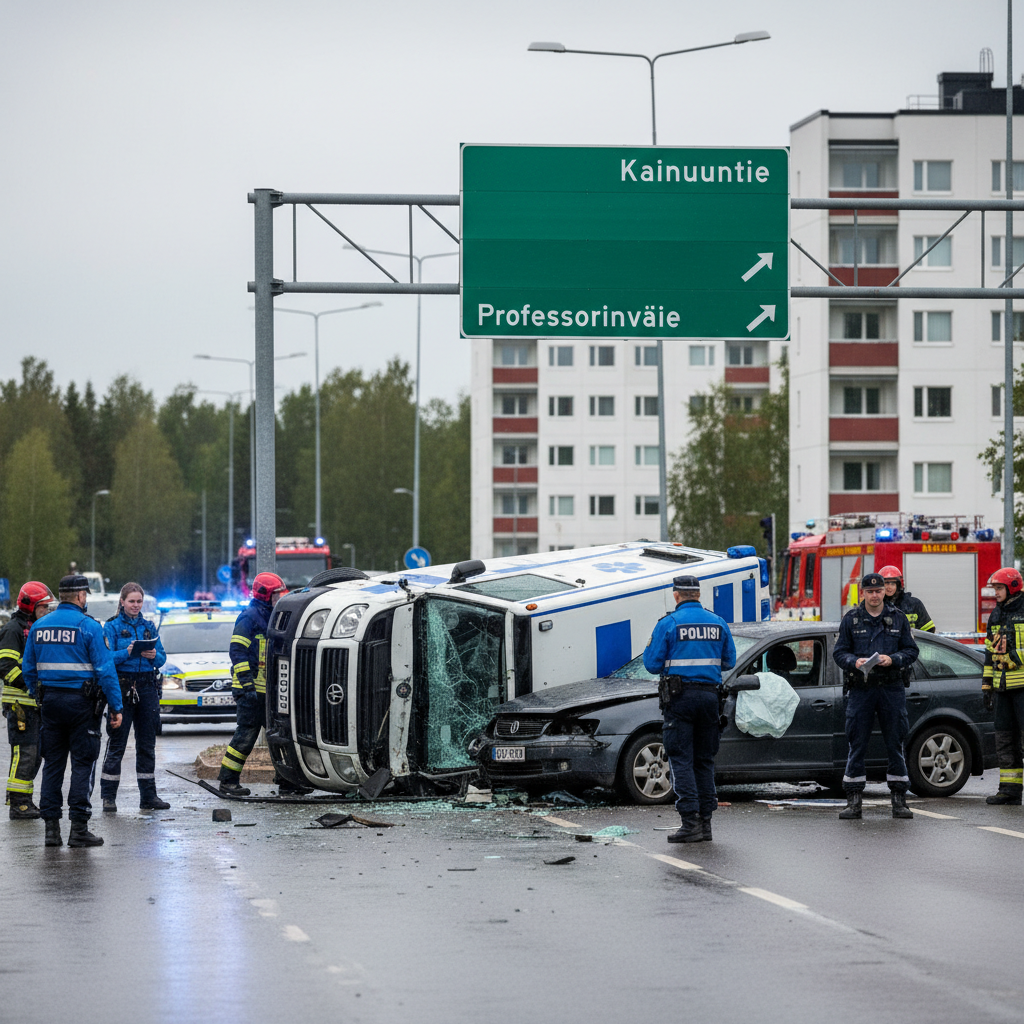 Poliisi etsii silminnäkijöitä ambulanssin ja auton väliseen kolariin Oulussa