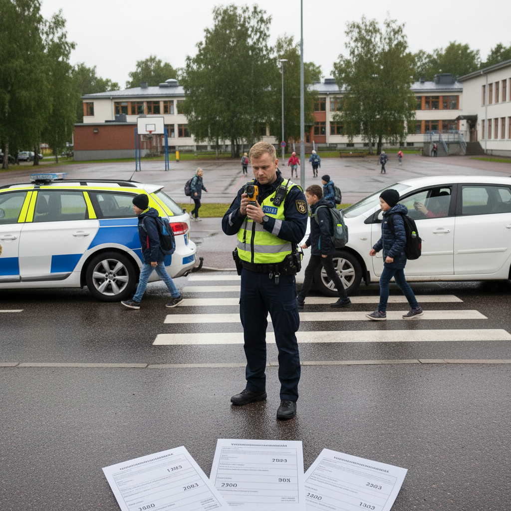 Poliisi jakoi yli 2 000 ylinopeussakkoa ja huomautusta koulujen aloituksen valvonnassa