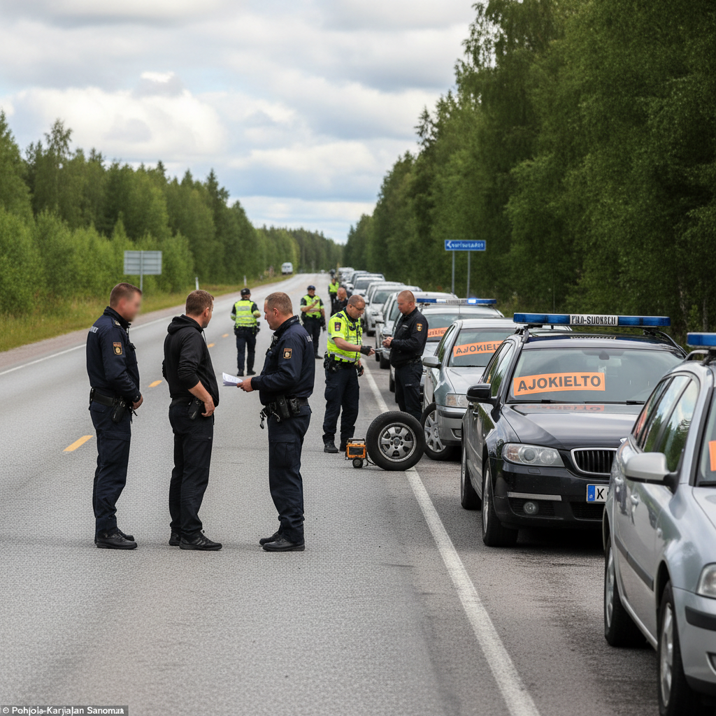 Poliisi määräsi useita kuljettajia ajokieltoon Pohjois-Karjalassa