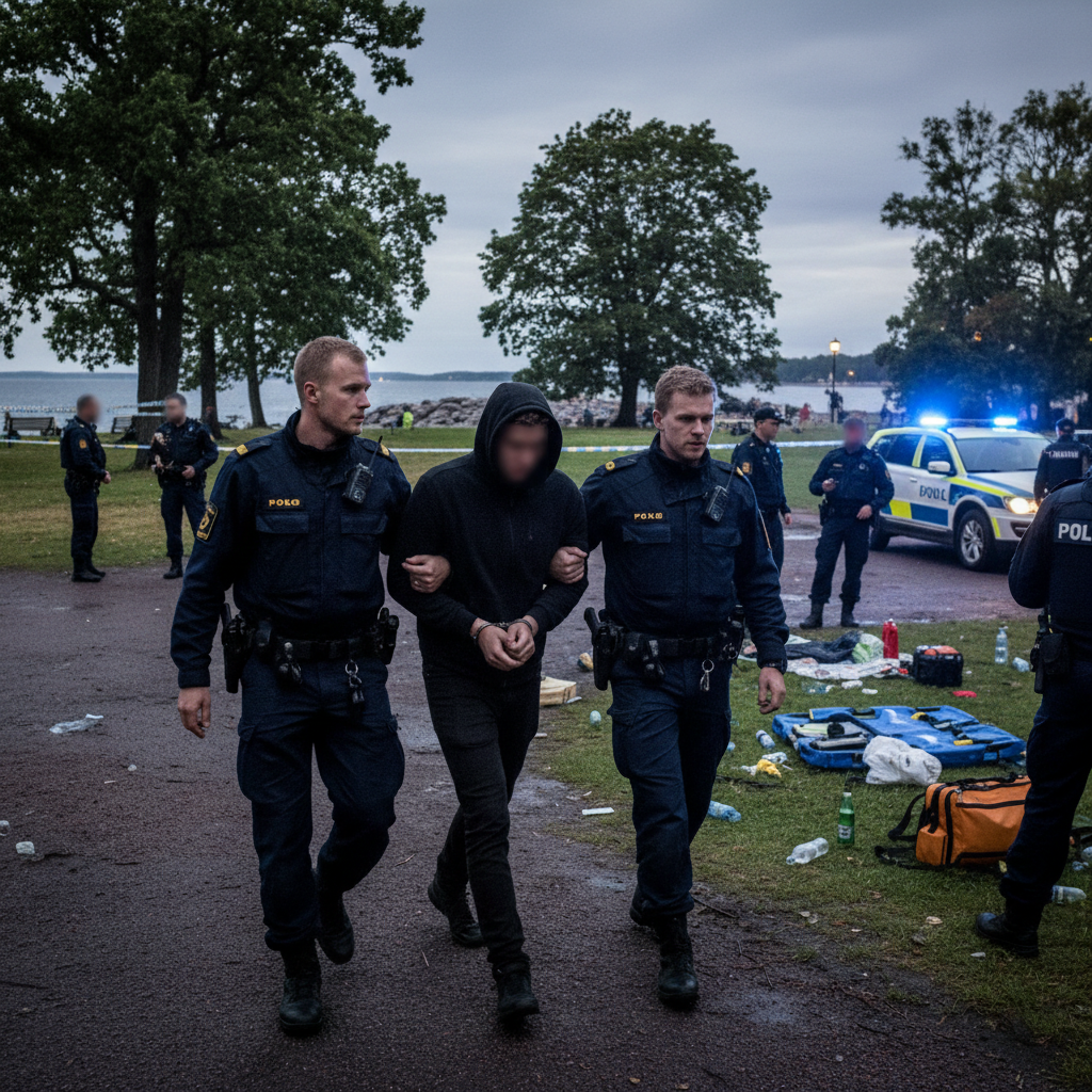 Poliisi otti kiinni epäillyn puukottajan Kaivopuistossa