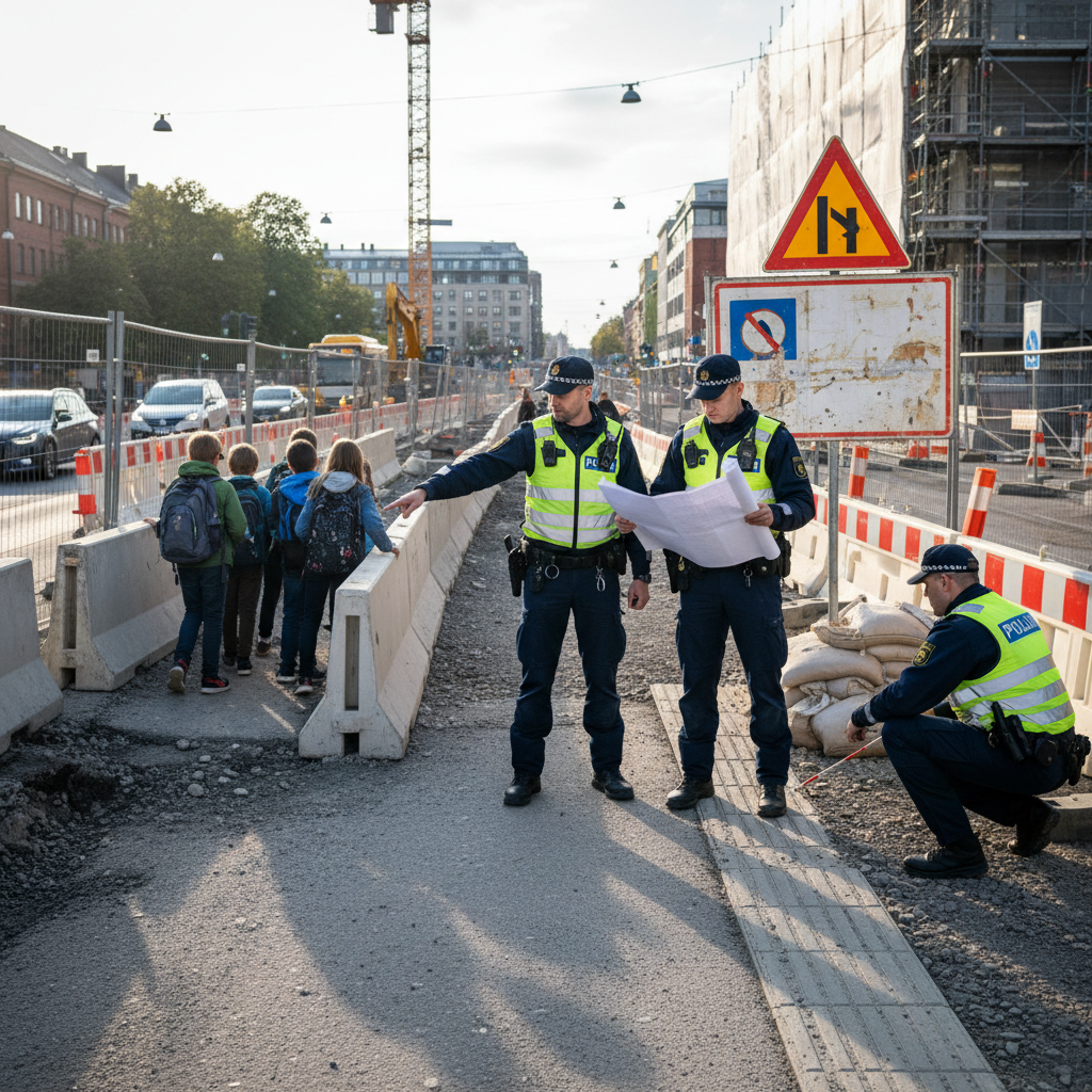 Poliisi tarkastaa pääkaupunkiseudun katutyömaiden liikennejärjestelyt