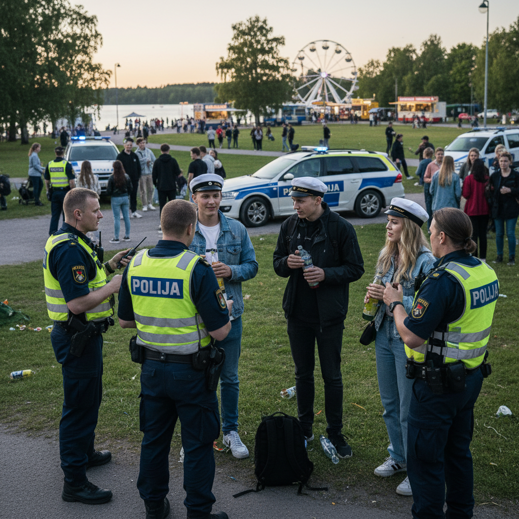 Poliisi valvoo nuorten päättäjäisjuhlintaa Hämeessä