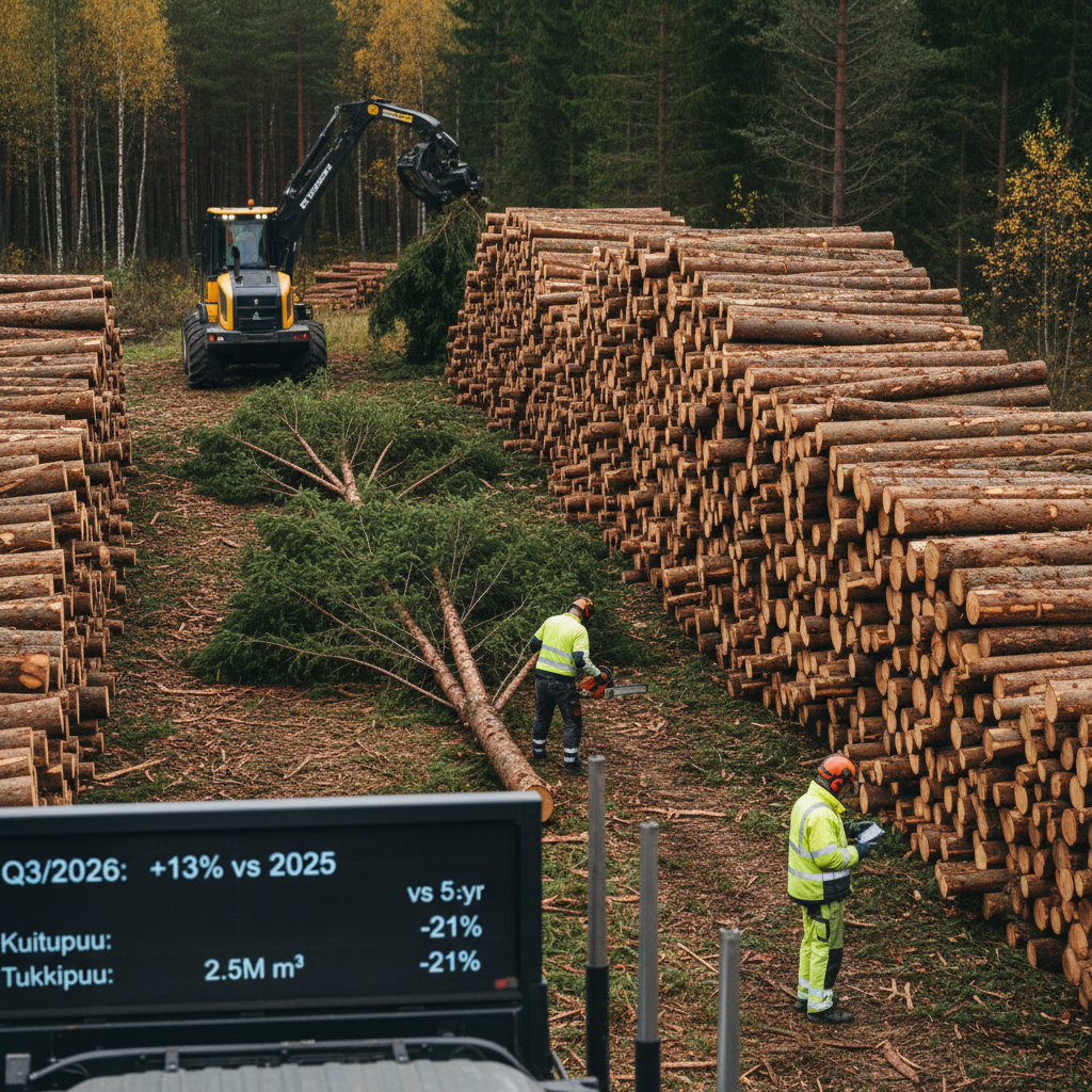 Puukaupan määrät kasvoivat kolmannella neljänneksellä