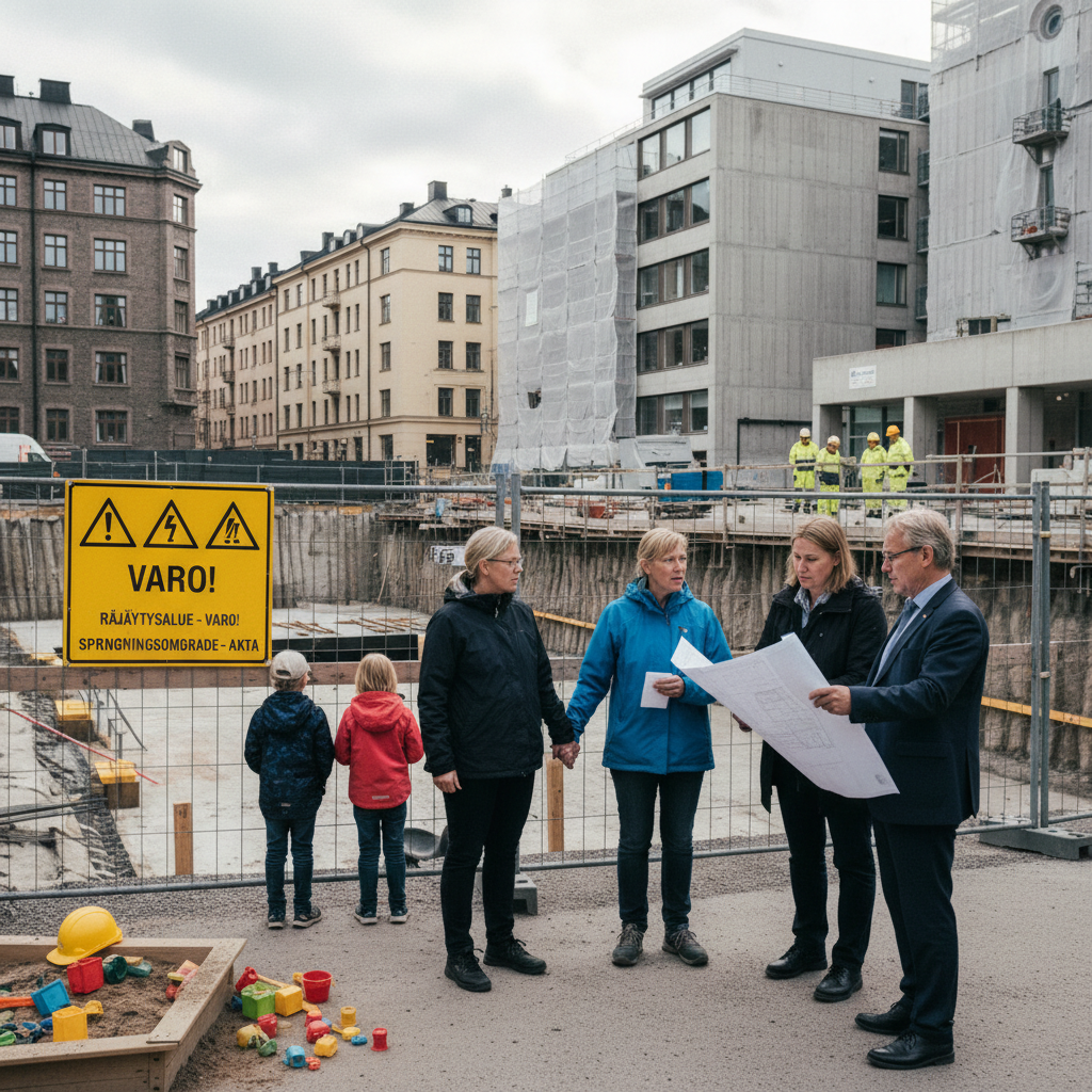 Räjäytystyöt siirtävät päiväkoteja Etelä-Helsingissä