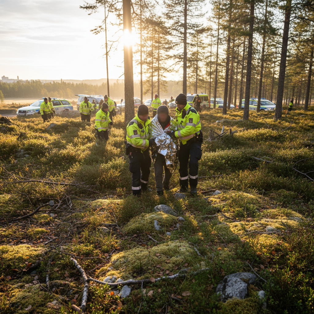 Salossa kadonnut vanhus löytyi elossa maastosta