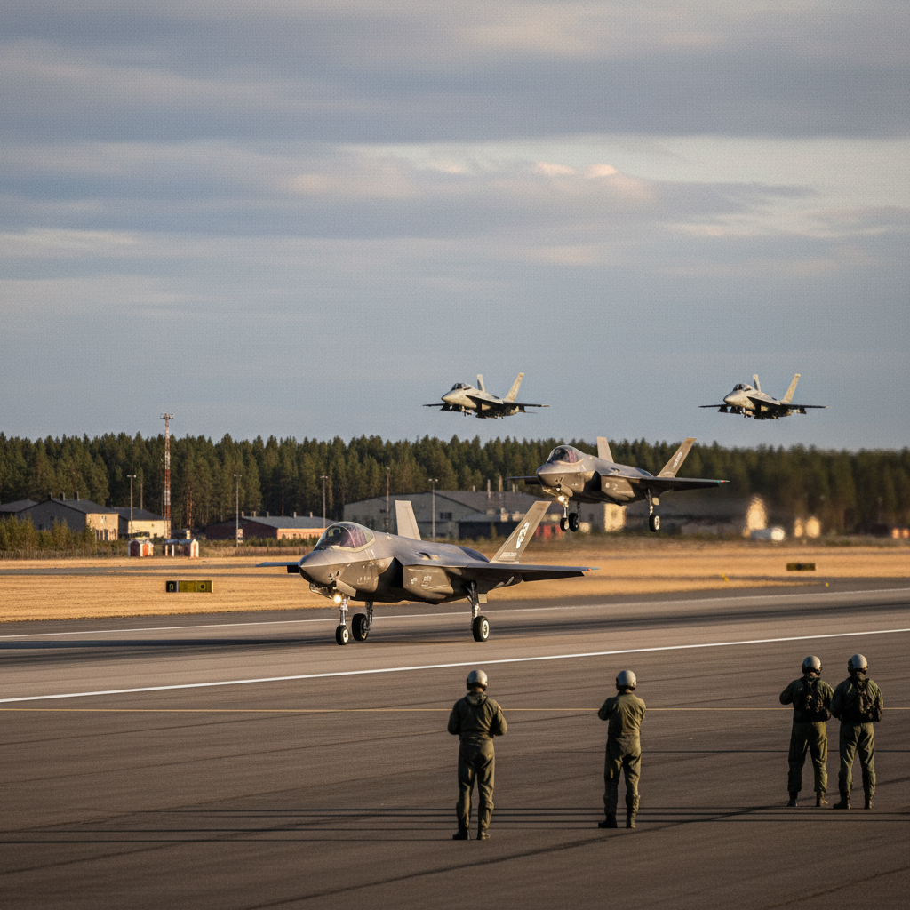 Suomen ensimmäiset F-35-hävittäjät laskeutuivat Rovaniemelle