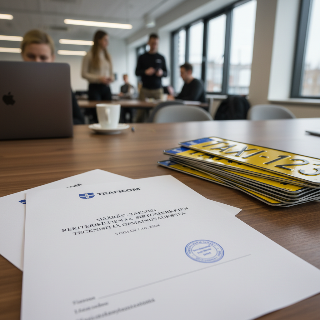Taksien rekisterikilpien vaatimukset uudistuvat lokakuussa