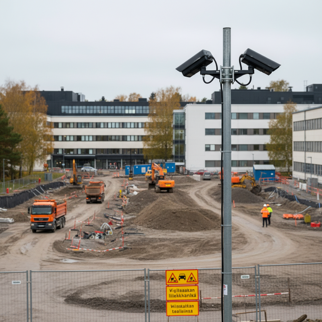 Taysin M-rakennuksen työmaalle asennettiin seurantakamerat