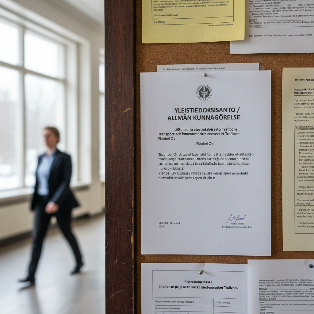 Traficom antoi päätöksen Fin Truck Oy:lle yleistiedoksiantona