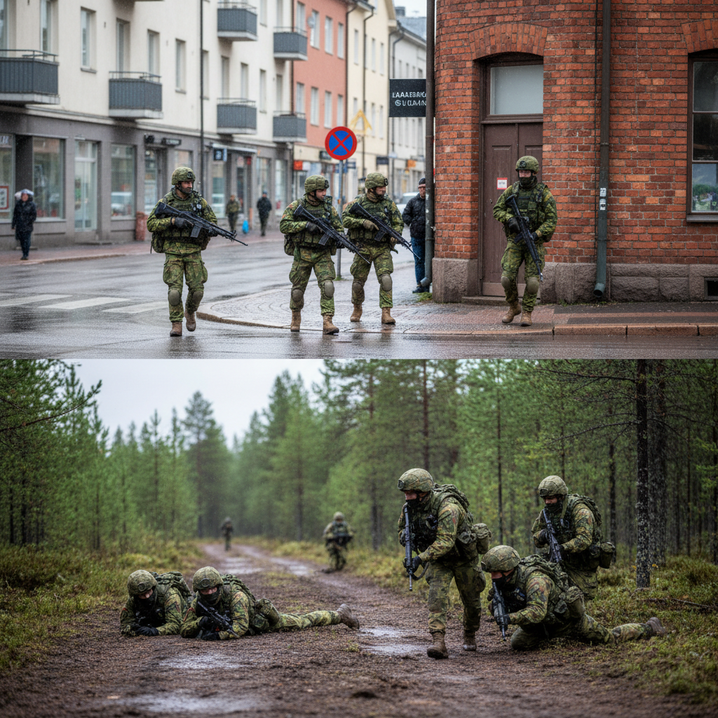 Utin jääkärirykmentti harjoittelee Lahdessa ja Hollolassa