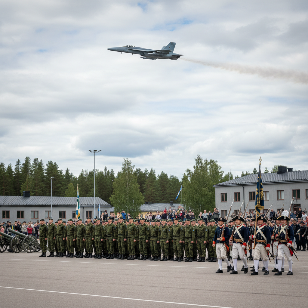 Uudenmaan prikaati juhlistaa sotilasvalaa ylilennolla ja historiallisilla puvuilla