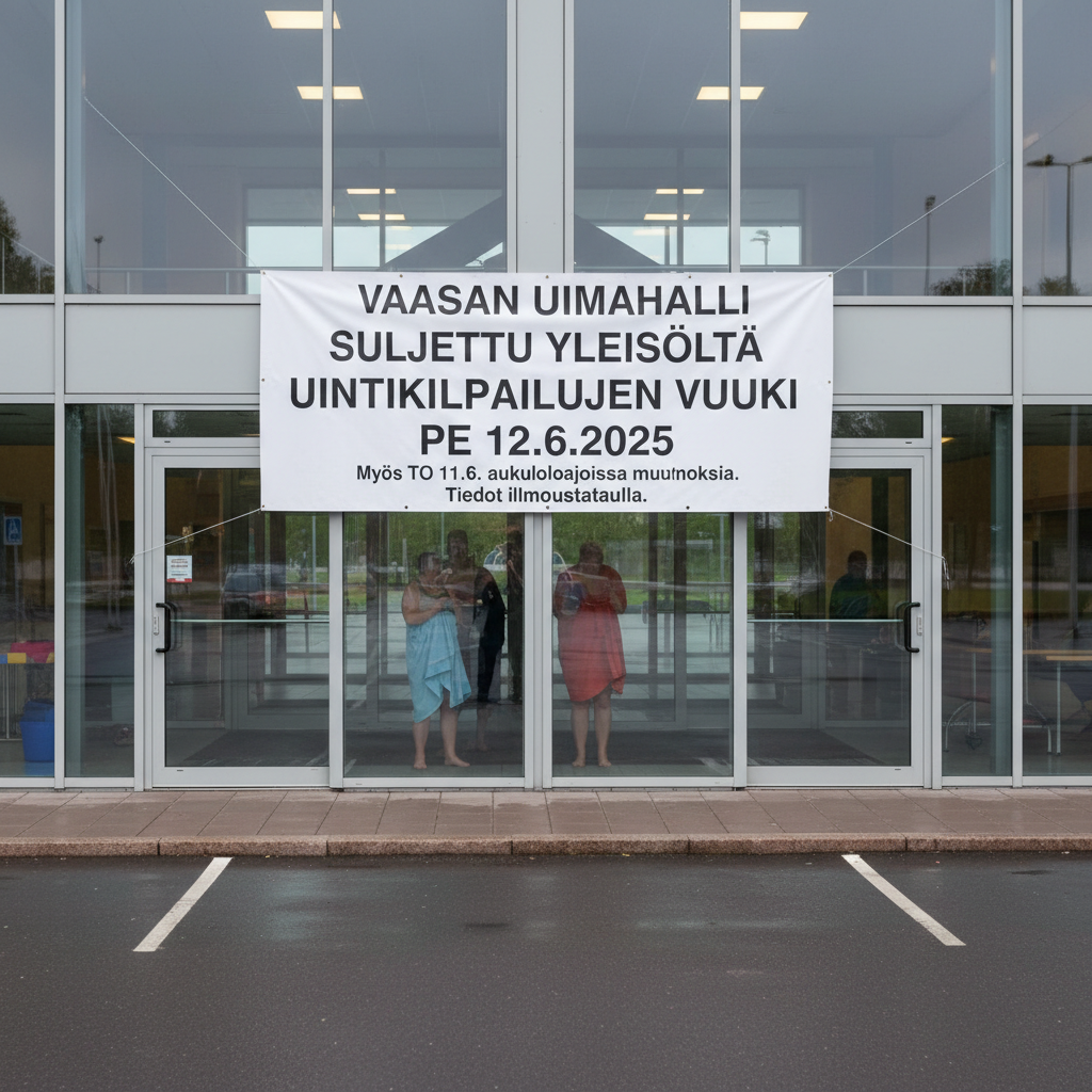 Vaasan uimahalli suljetaan yleisöltä uintikilpailujen vuoksi