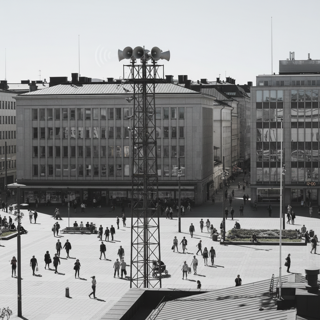 Väestöhälyttimiä testataan jälleen maanantaina kello 12