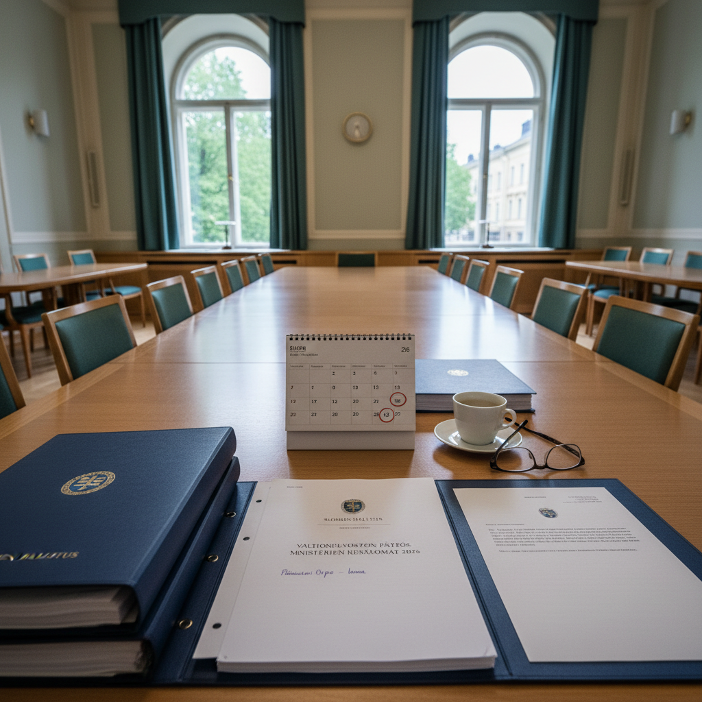 Valtioneuvosto vahvisti ministereiden kesälomat vuodelle 2026