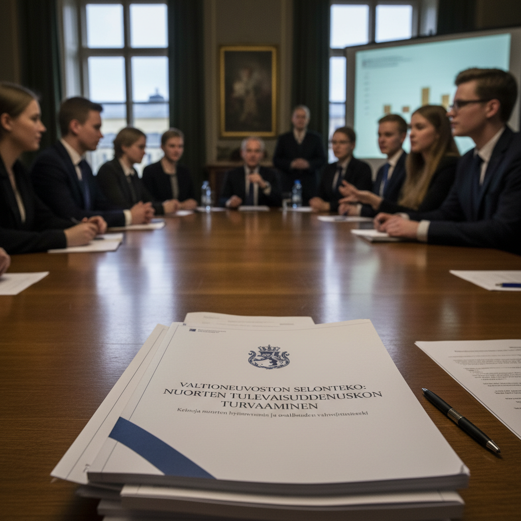 Valtioneuvoston selonteko korostaa nuorten tulevaisuudenuskon turvaamista