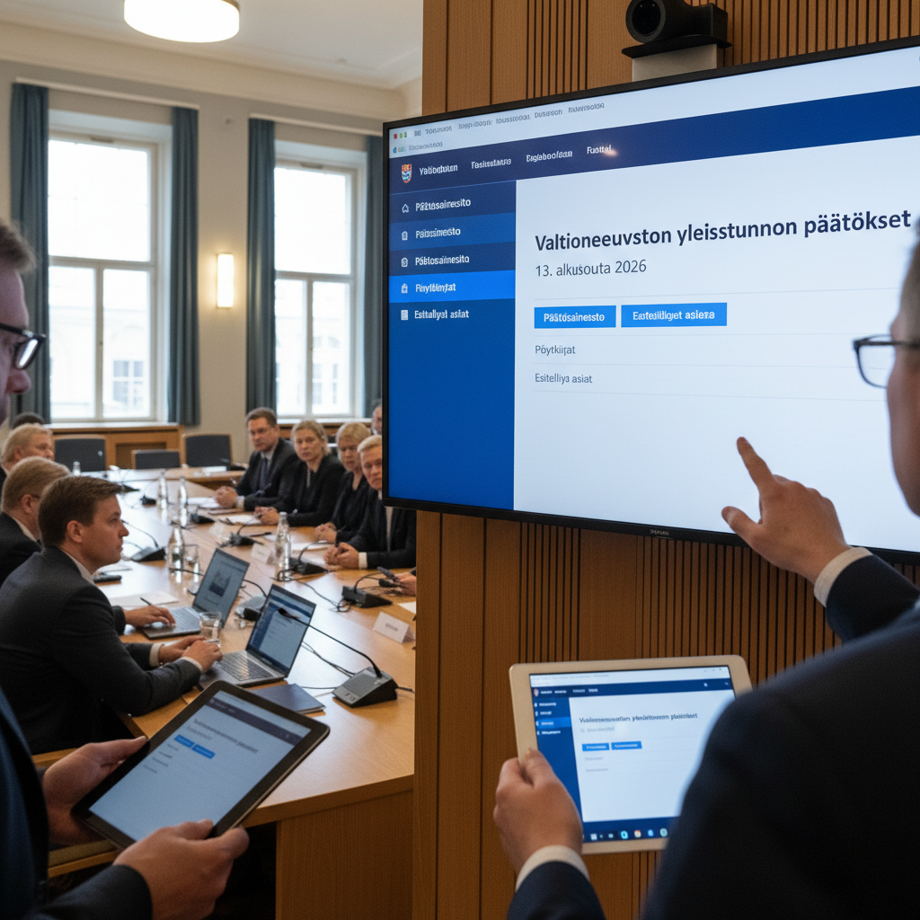 Valtioneuvoston yleisistunnon päätökset julki