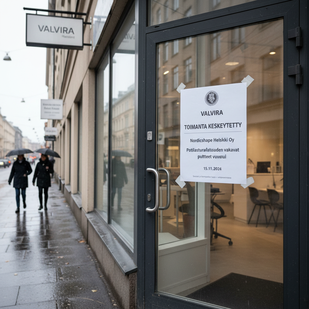 Valvira keskeytti Nordicshape Helsingin toiminnan potilasturvallisuussyistä