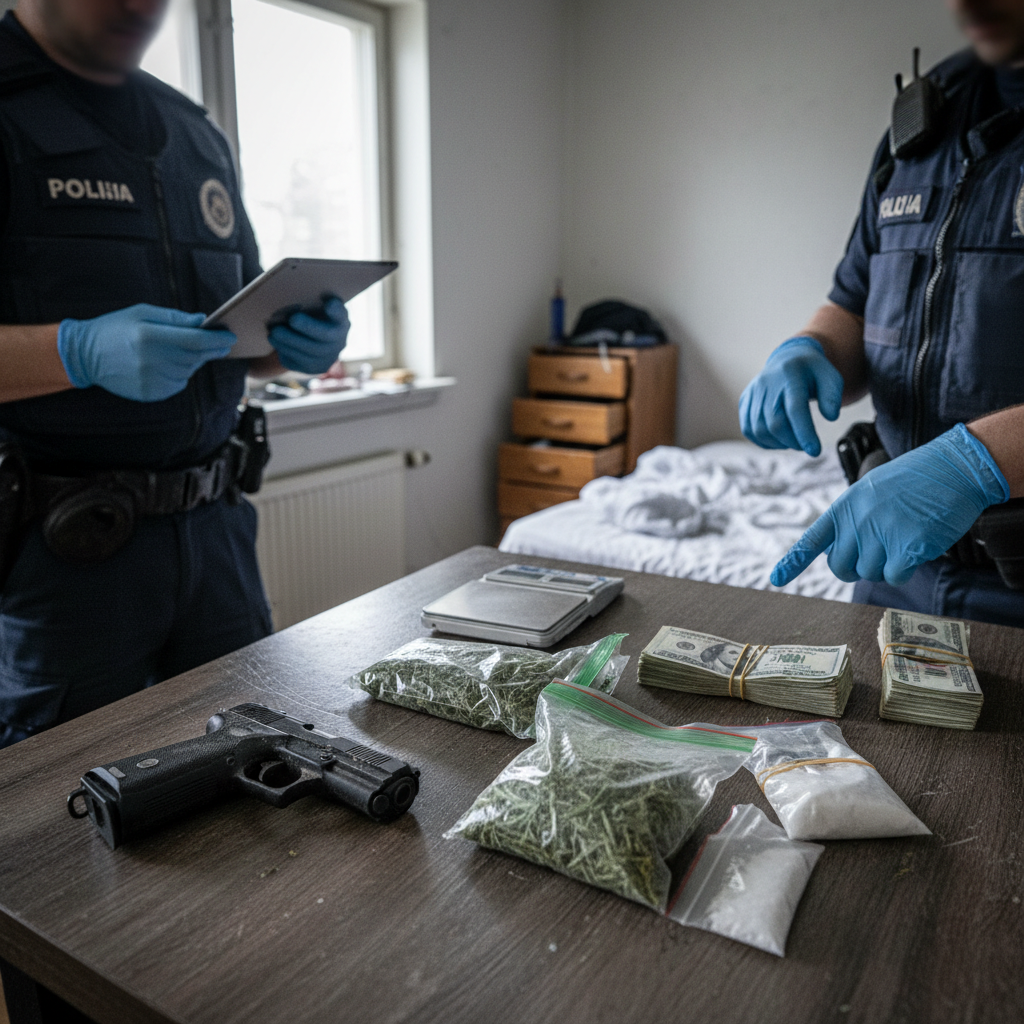 Varastettu ase ja huumausaineita jäi poliisin haaviin Muhoksella