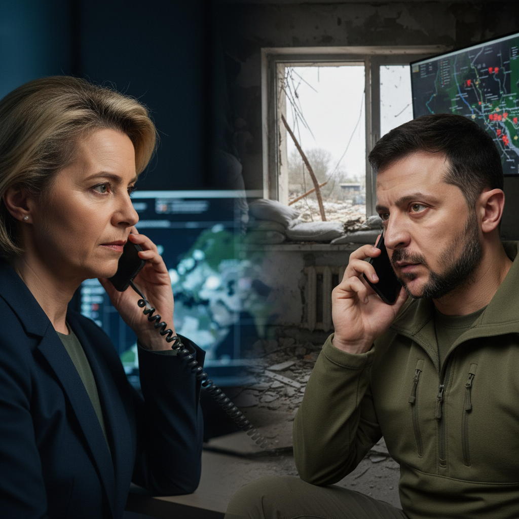 Von der Leyen ja Zelenskyy keskustelivat Kiovan kiristyneestä tilanteesta